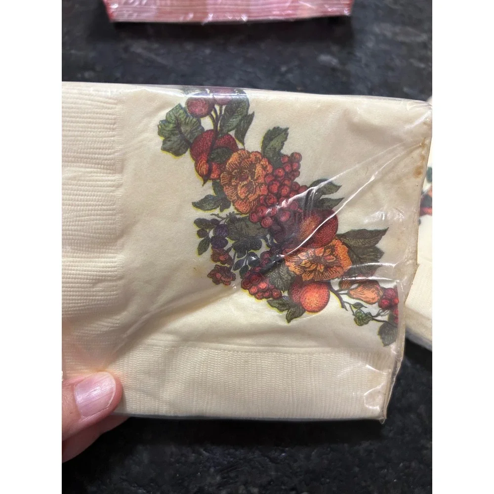 Hallmark Party Express Harvest Fruit Floral Paper Napkins 2 Packs 32 Count 3-Ply